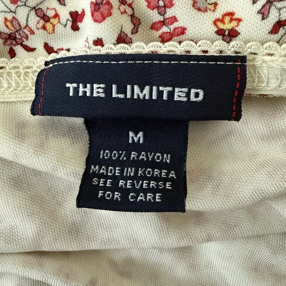 Vintage Y2K The Limited Mini Skirt‎ Womens Medium Pink Cream Floral Cottagecore